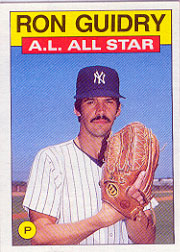 1986 Topps Baseball Cards      721     Ron Guidry AS
